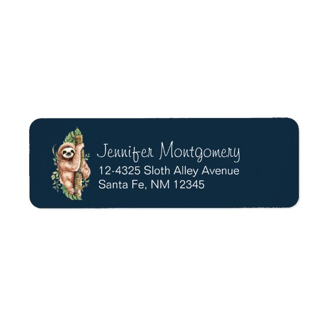 Aquarelle mignonne Sloth & Feuilles tropicaux (Devant)
