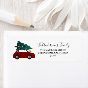 Aquarelle Mininmicien Voiture de neige Noël