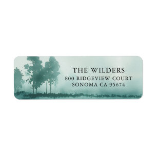 Aquarelle Misty Green Trees Adresse de retour