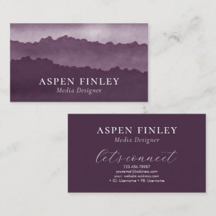 Aquarelle Misty Mountain Carte de visite violet
