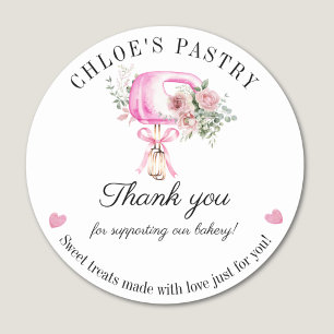 Aquarelle Mixer Floral Bakery Merci Sticker