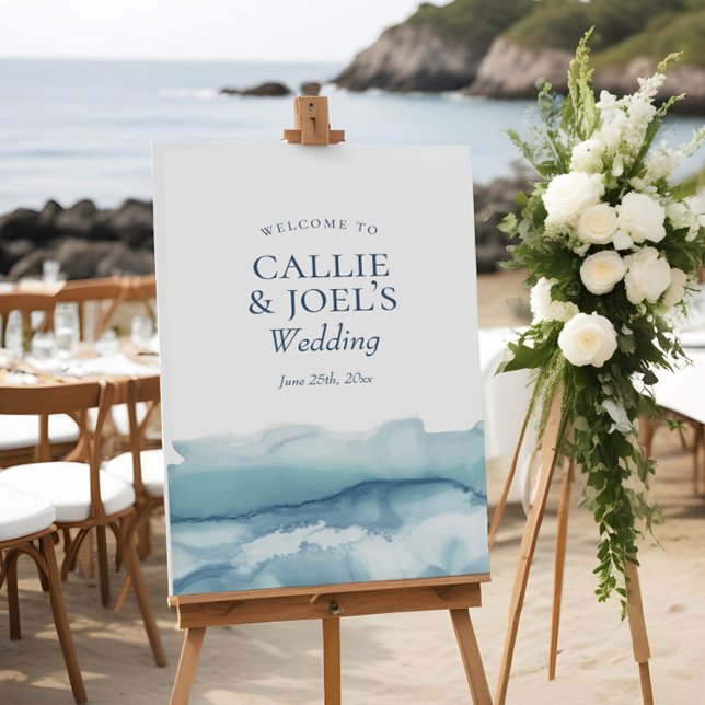 Aquarelle moderne Affiche de bienvenue Mariage Océ (Créateur téléchargé)
