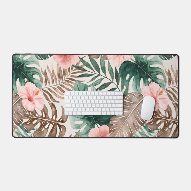 Aquarelle moderne Boho Tropical Floral (Clavier et souris)