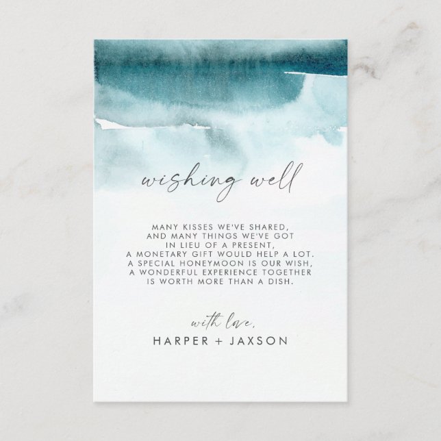Aquarelle moderne | Carte de bien-être de Mariage  (Devant)