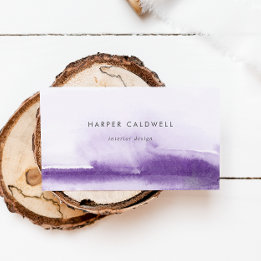 Aquarelle moderne | Carte de visite violet