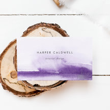 Aquarelle moderne | Carte de visite violet