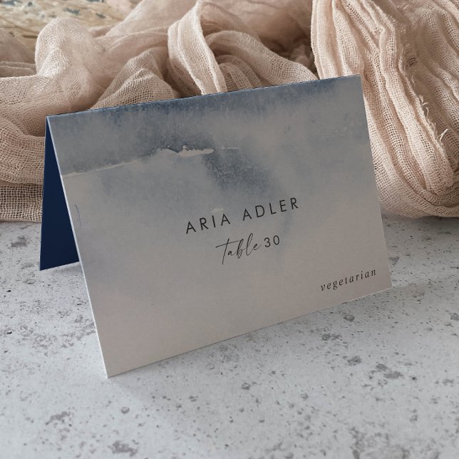 Aquarelle moderne | Cartes Mariages bleues (Créateur téléchargé)