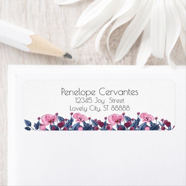 Aquarelle moderne Dusty Blue et rose Floral (En situation)