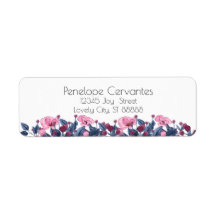 Aquarelle moderne Dusty Blue et rose Floral