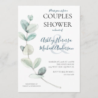 Aquarelle moderne Eucalyptus Couples Invitation do