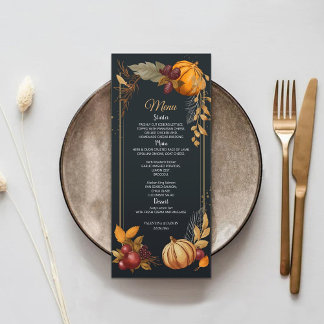 Aquarelle moderne Floral Elégant Mariage Menu