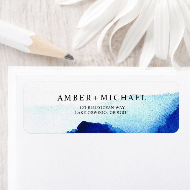 Aquarelle moderne Indigo Mariage bleu (En situation)