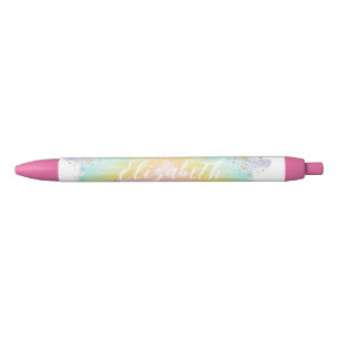 Aquarelle moderne Pastel Arc-en-ciel Nom stylo