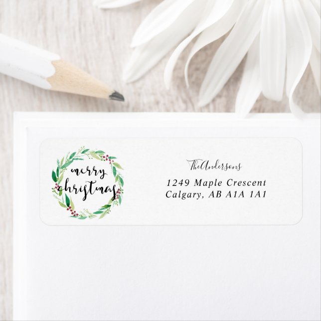 Aquarelle moderne simple Noël Wreath Chic (En situation)