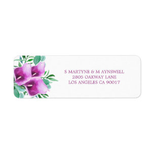 Aquarelle moderne violet Calla Lily Mariage