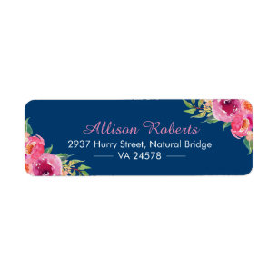 Aquarelle moderne violet rose rouge rose floral bl