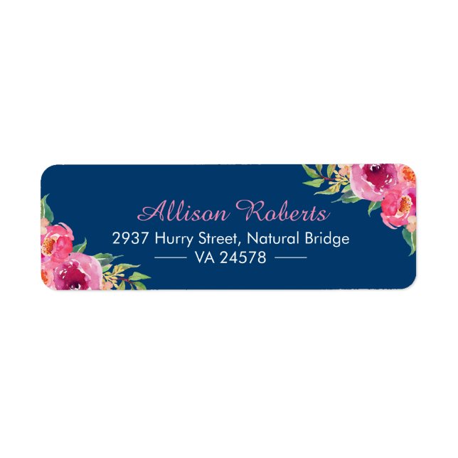 Aquarelle moderne violet rose rouge rose floral bl (Devant)