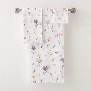 Aquarelle molle Blancs Motif de fleurs