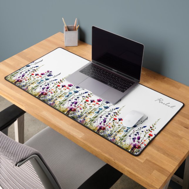 Aquarelle monogramme Fleurs sauvages Floral (Bureau 2)