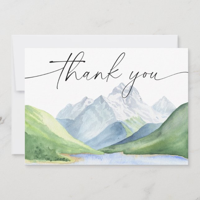 Aquarelle montagnes Merci (Devant)