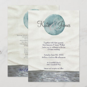 Aquarelle Moon Poe Inspiré Faire-part de mariage