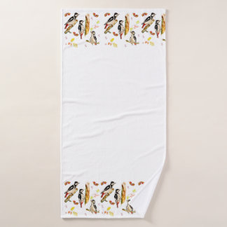 Aquarelle motif avec oiseaux pic