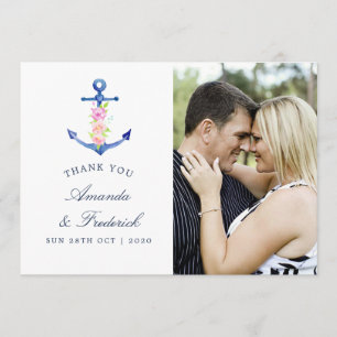 Aquarelle Nautique Thème Mariage Merci