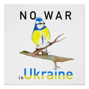 Aquarelle No war in Ukraine Poster