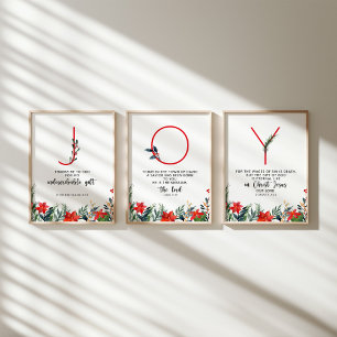 Aquarelle Noël Joie jeu d'affiches 3