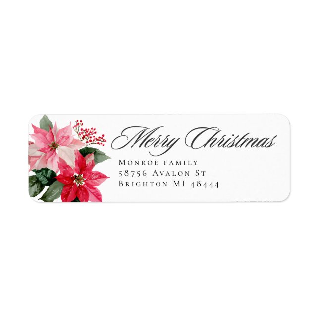 Aquarelle Noël Poinsettia Design (Devant)
