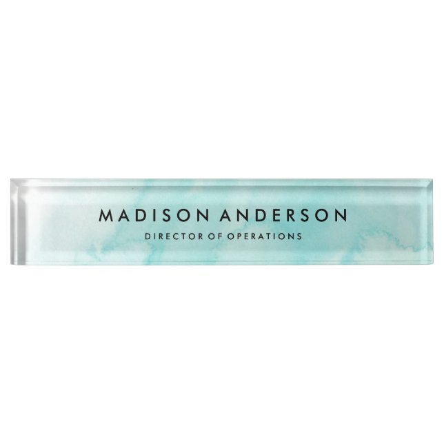 Aquarelle Nom du bureau Plaque (Devant)