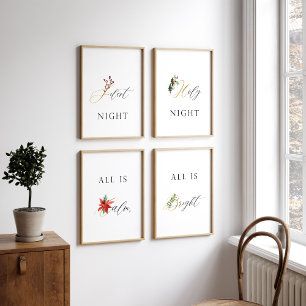 Aquarelle nuit silencieuse hymne de Noël
