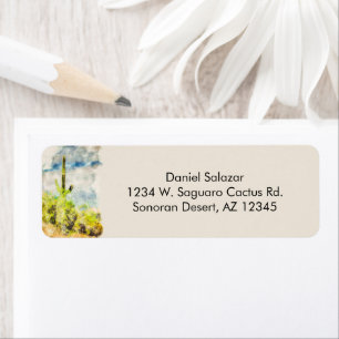 Aquarelle numérique du désert de Saguaro Cactus