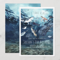 Aquarelle Océan | Invitation pour fête d'anniversa