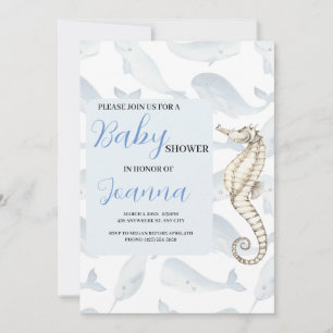 aquarelle océan thème baby shower invitation