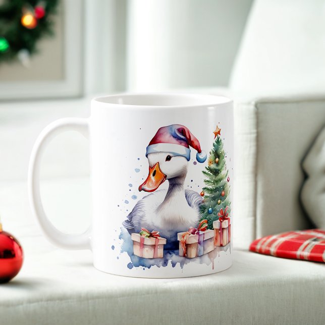 Aquarelle Oie Festive Mug de Noël (Créateur téléchargé)