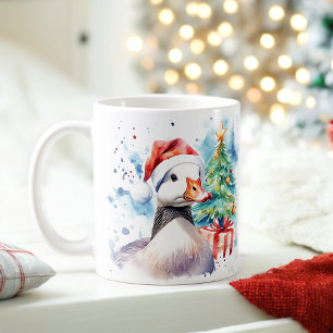 Aquarelle Oie Festive Mug de Noël