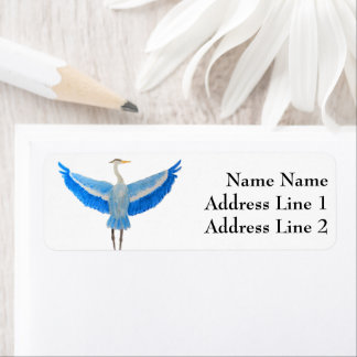 Aquarelle Oiseau Grand Héron Bleu
