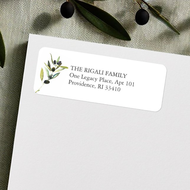 Aquarelle Olive Branch Adresse de retour (Return address labels watercolor olive branch art by Victoria Grigaliunas Do Tell A Belle)
