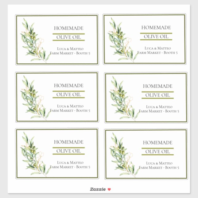 Aquarelle Olive Branch Étiquettes de produits tran (Feuille)