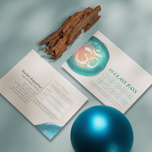 Aquarelle Om Signe YOGA 10 Classe Pass Rendez-vous (Créateur téléchargé)