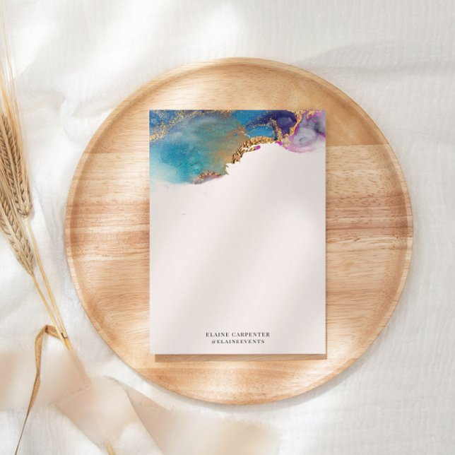 Aquarelle Or Huile Monogramme Papier papeterie (Créateur téléchargé)