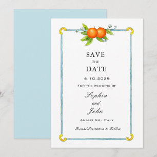 Aquarelle orange vintage save the date
