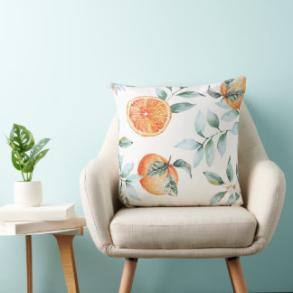 Aquarelle Oranges Lancer Oreiller