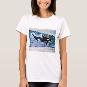Aquarelle Orca Wild and free Femme T-Shirt