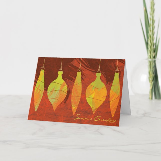 Aquarelle Ornements Cartes de voeux de vacances (Devant)