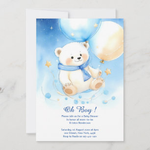 Aquarelle Ours polaire Baby shower Invitation