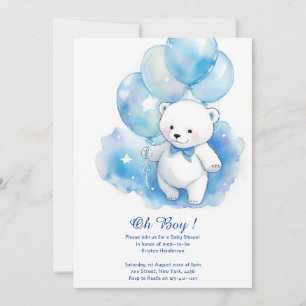 Aquarelle Ours polaire Baby shower Invitation