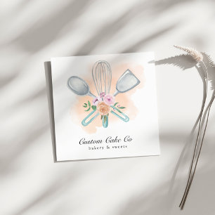 Aquarelle Outils Boulangerie Carte de visite