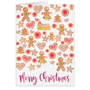 Aquarelle pain d'épices Cookies Joyeux Noël